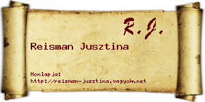 Reisman Jusztina névjegykártya