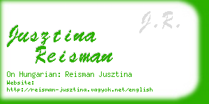 jusztina reisman business card